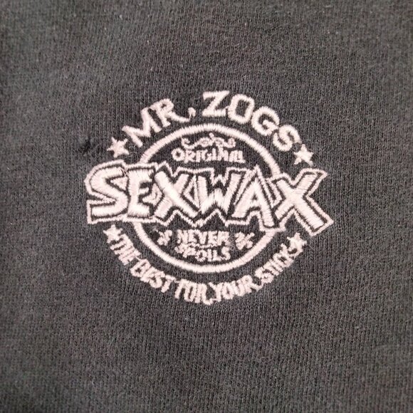Mr. Zogs Sex Wax Men Hoodie M Black Surf Style Fleece Logo Long Sleeve - Picture 11 of 13
